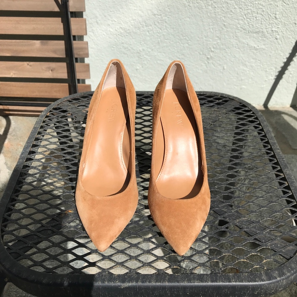 J Crew Factory Isabelle Tan Nude Suede Pumps
